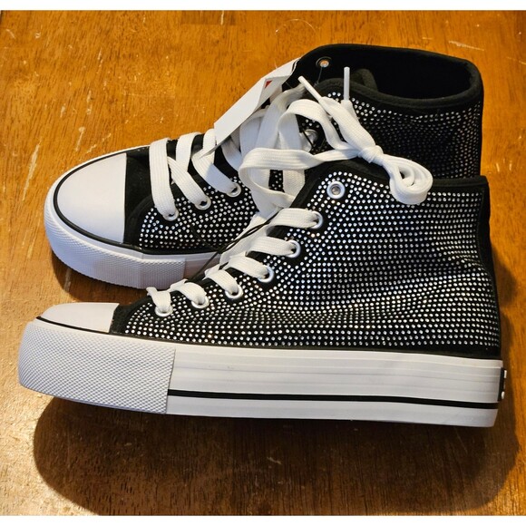 Size 8 Hightop Sneakers Rhinestone Sparkly New w/ Tags Rock & Candy Converse - Picture 12 of 12